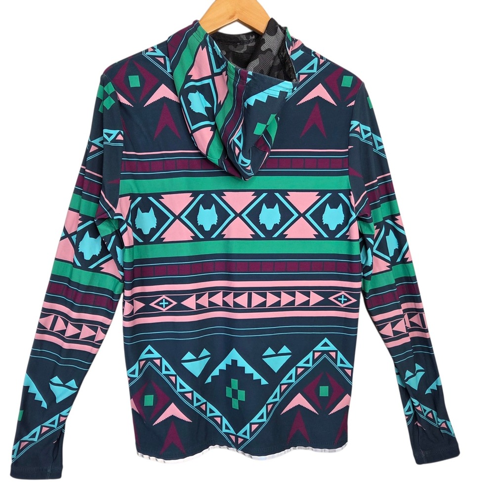 Greyson Mens Ghostwolf Sequoia Southwestern 1/4 Zip Hoodie Small Golf Resort